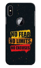 No Fear No Limits No Excuse iPhone X Logocut Hard Case Back Cover by Casekaro