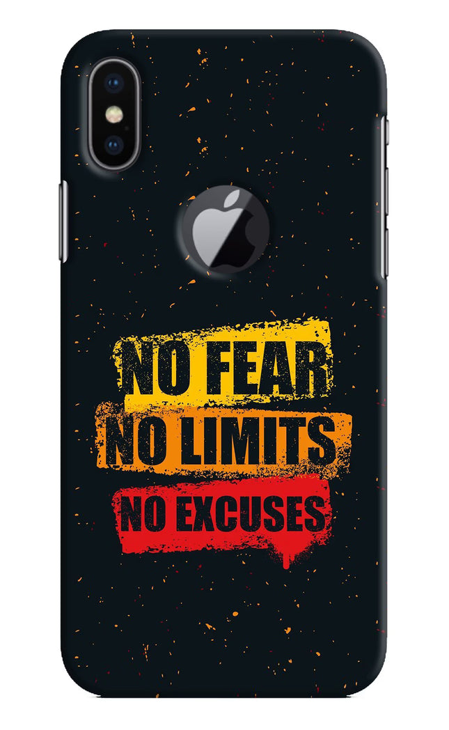 No Fear No Limits No Excuse iPhone X Logocut Hard Case Back Cover by Casekaro