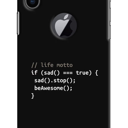 Life Motto Code iPhone X Logocut Hard Case Back Cover by Casekaro