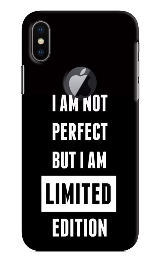 I Am Not Perfect But I Am Limited Edition iPhone X Logocut Hard Case Back Cover by Casekaro