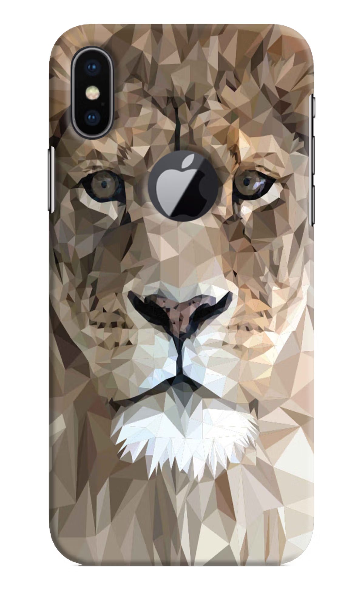 Lion Art iPhone X Logocut Hard Case Back Cover by Casekaro