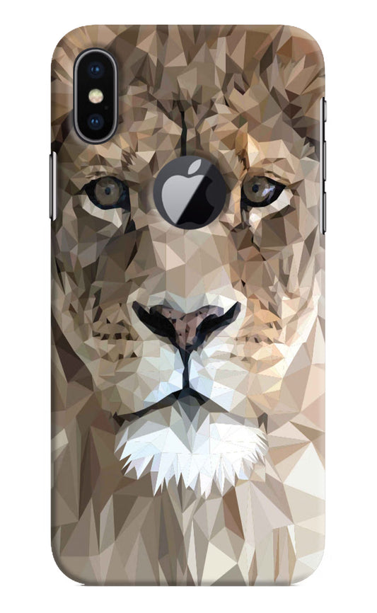 Lion Art iPhone X Logocut Hard Case Back Cover by Casekaro