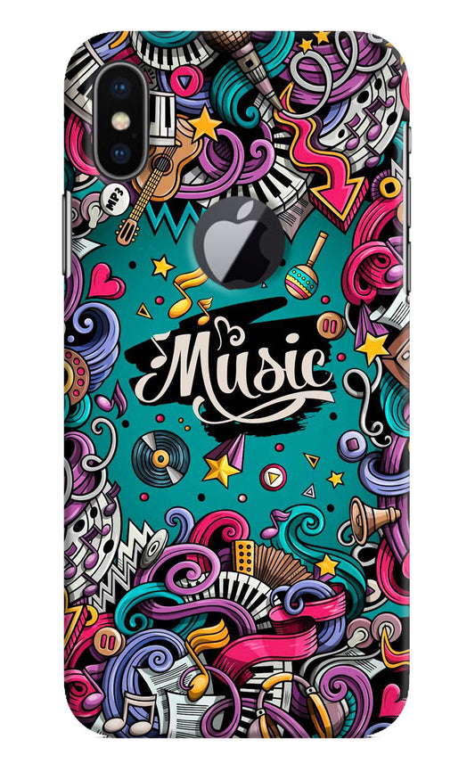 Music Graffiti iPhone X Logocut Hard Case Back Cover by Casekaro