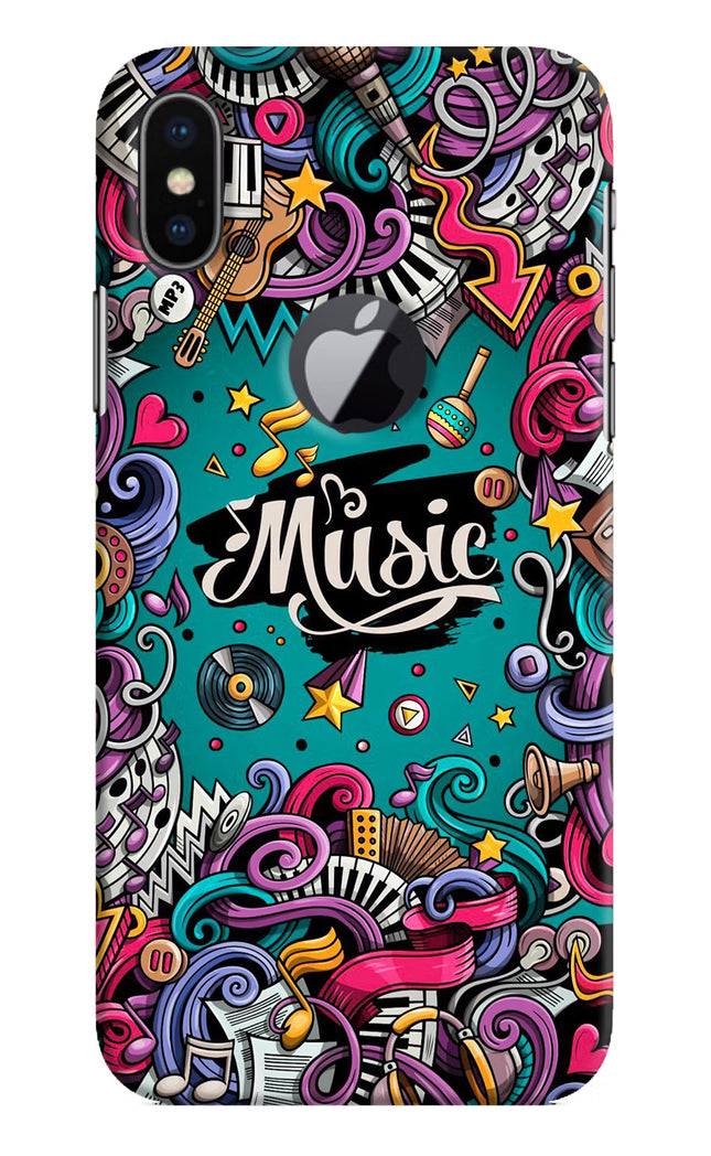Music Graffiti iPhone X Logocut Hard Case Back Cover by Casekaro