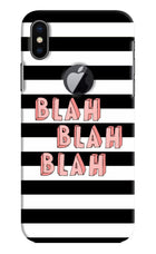 Blah Blah Blah iPhone X Logocut Hard Case Back Cover by Casekaro