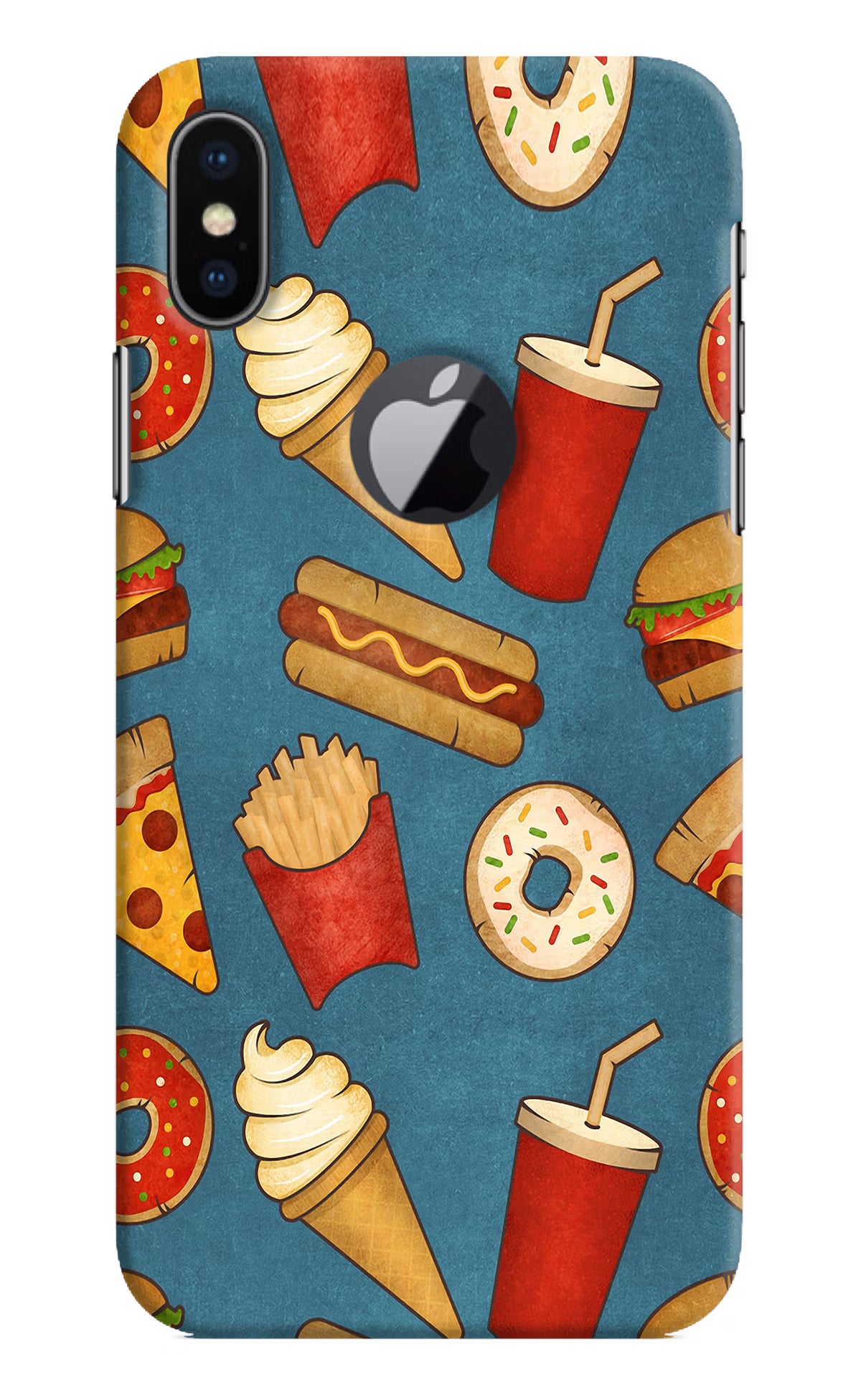 Foodie iPhone X Logocut Hard Case Back Cover by Casekaro