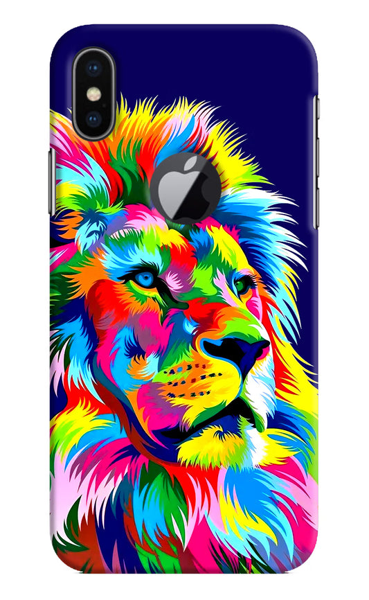 Vector Art Lion iPhone X Logocut Hard Case Back Cover by Casekaro