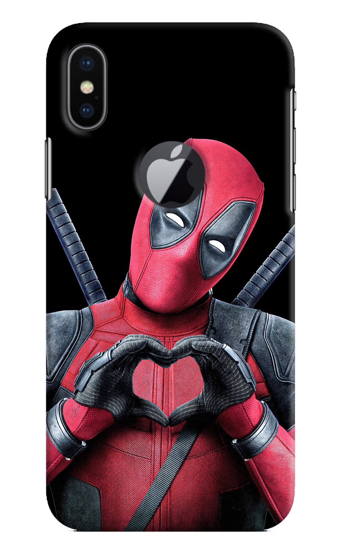 Deadpool iPhone X Logocut Hard Case Back Cover by Casekaro