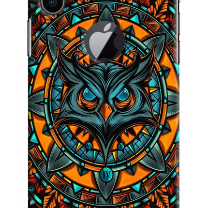 Angry Owl Art iPhone X Logocut Hard Case Back Cover by Casekaro
