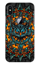 Angry Owl Art iPhone X Logocut Hard Case Back Cover by Casekaro