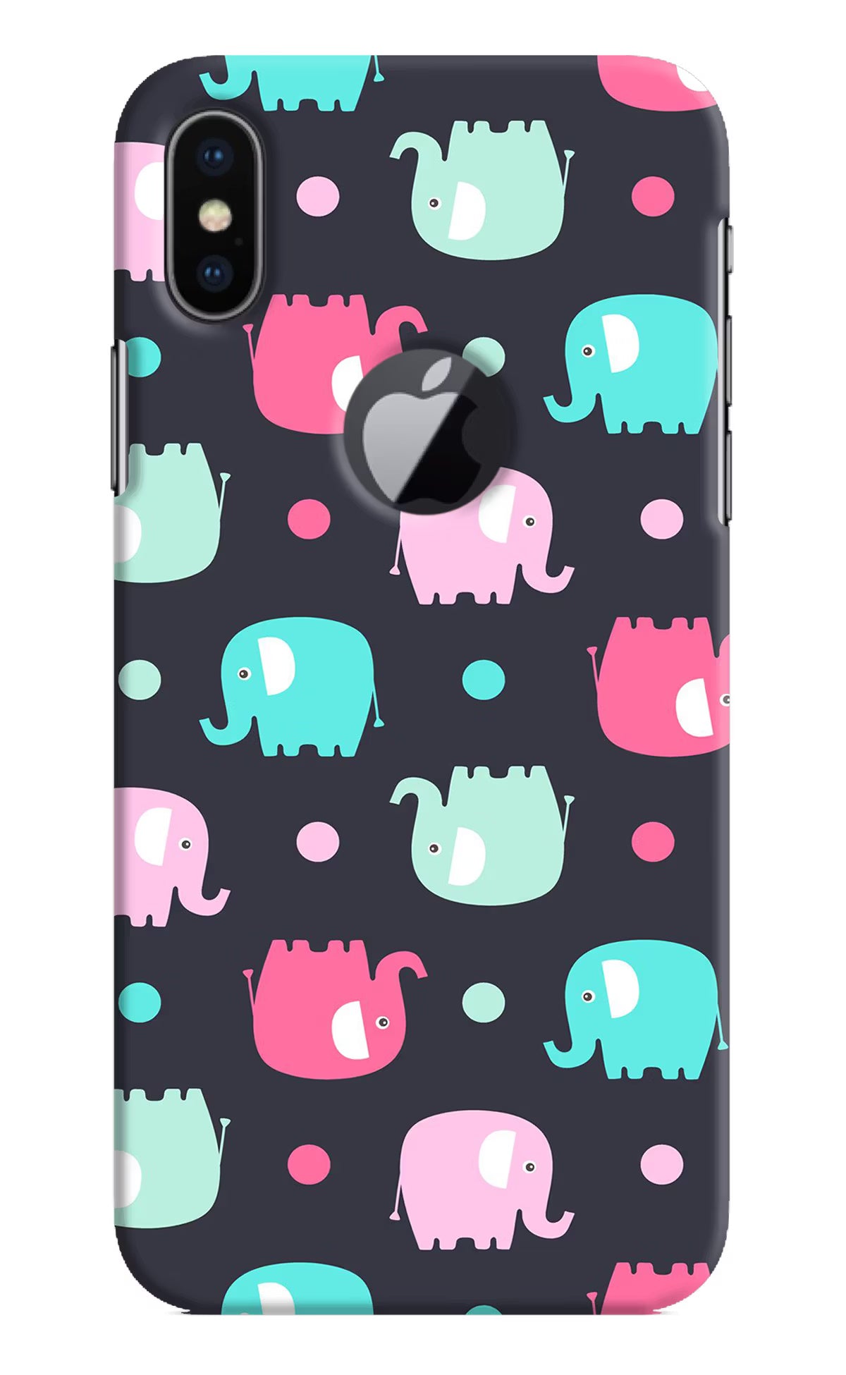 Elephants iPhone X Logocut Hard Case Back Cover by Casekaro