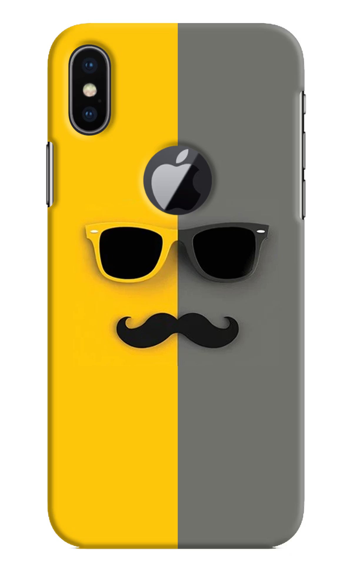 Sunglasses with Mustache iPhone X Logocut Hard Case Back Cover by Casekaro