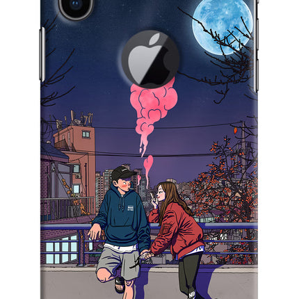 Chilling Couple iPhone X Logocut Hard Case Back Cover by Casekaro
