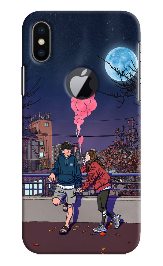 Chilling Couple iPhone X Logocut Hard Case Back Cover by Casekaro