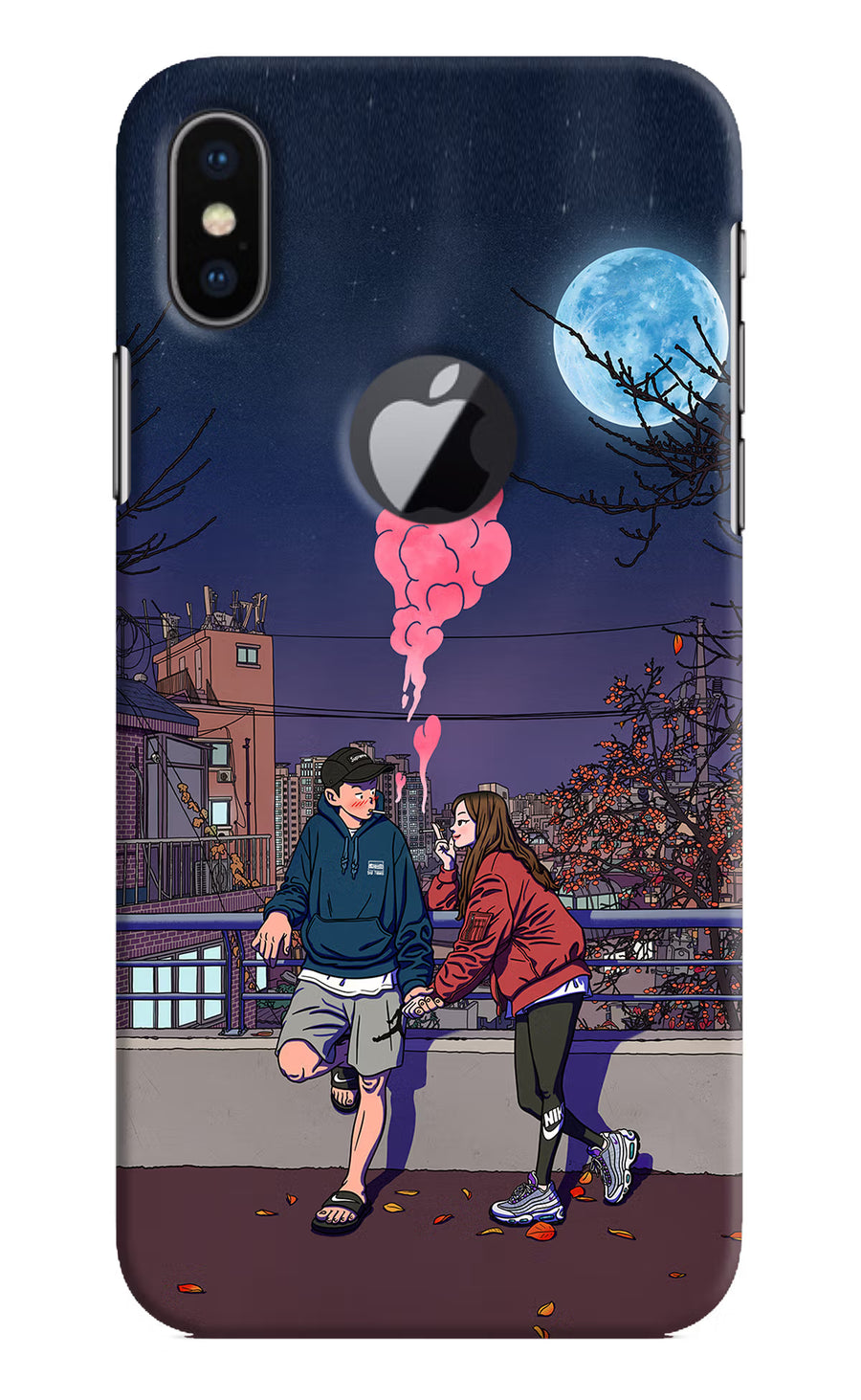 Chilling Couple iPhone X Logocut Back Cover, Hard case