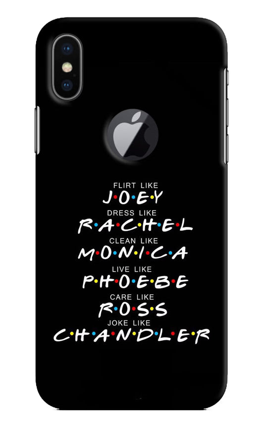 FRIENDS Character iPhone X Logocut Hard Case Back Cover by Casekaro