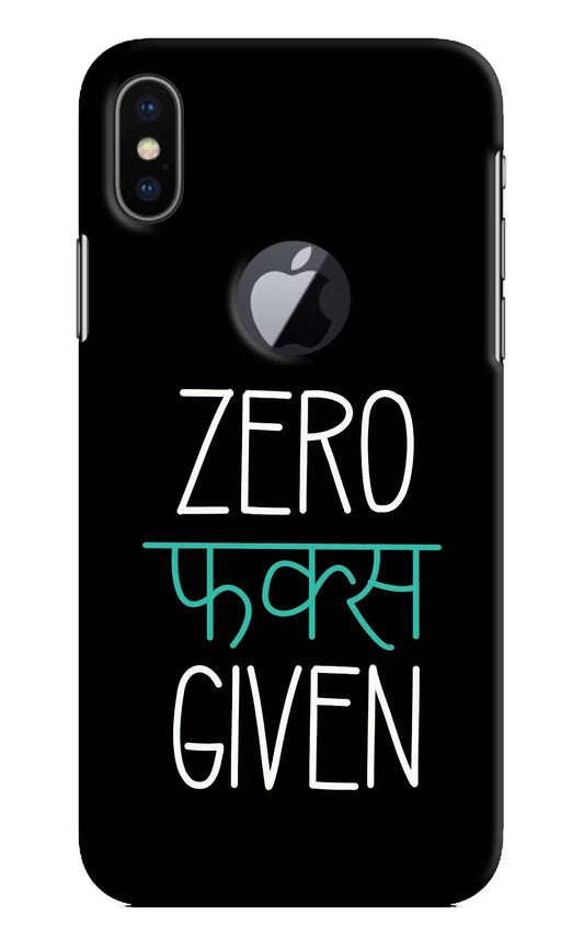 Zero Fucks Given iPhone X Logocut Hard Case Back Cover by Casekaro