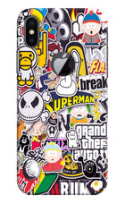 Sticker Bomb iPhone X Logocut Hard Case Back Cover by Casekaro