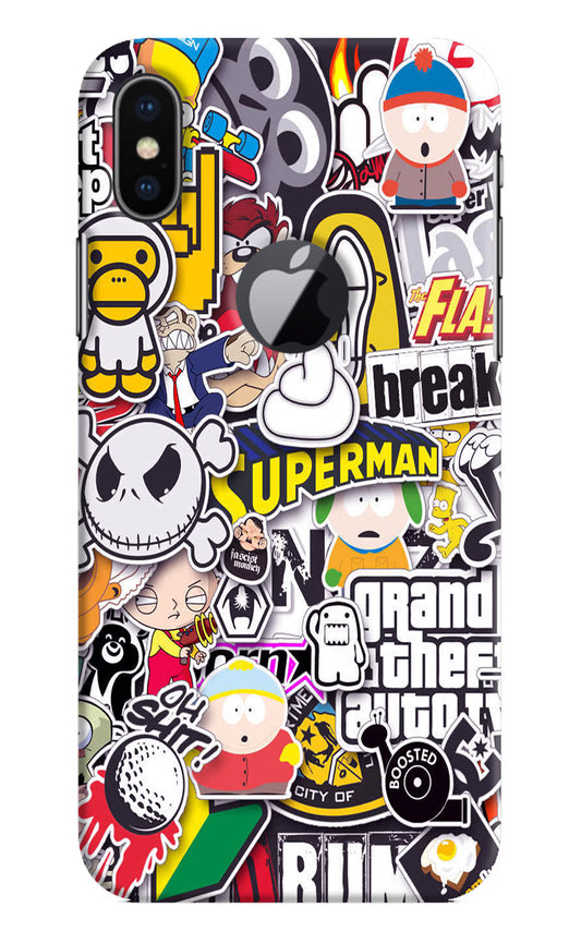 Sticker Bomb iPhone X Logocut Hard Case Back Cover by Casekaro