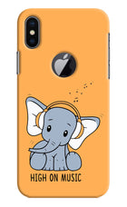 High On Music iPhone X Logocut Hard Case Back Cover by Casekaro