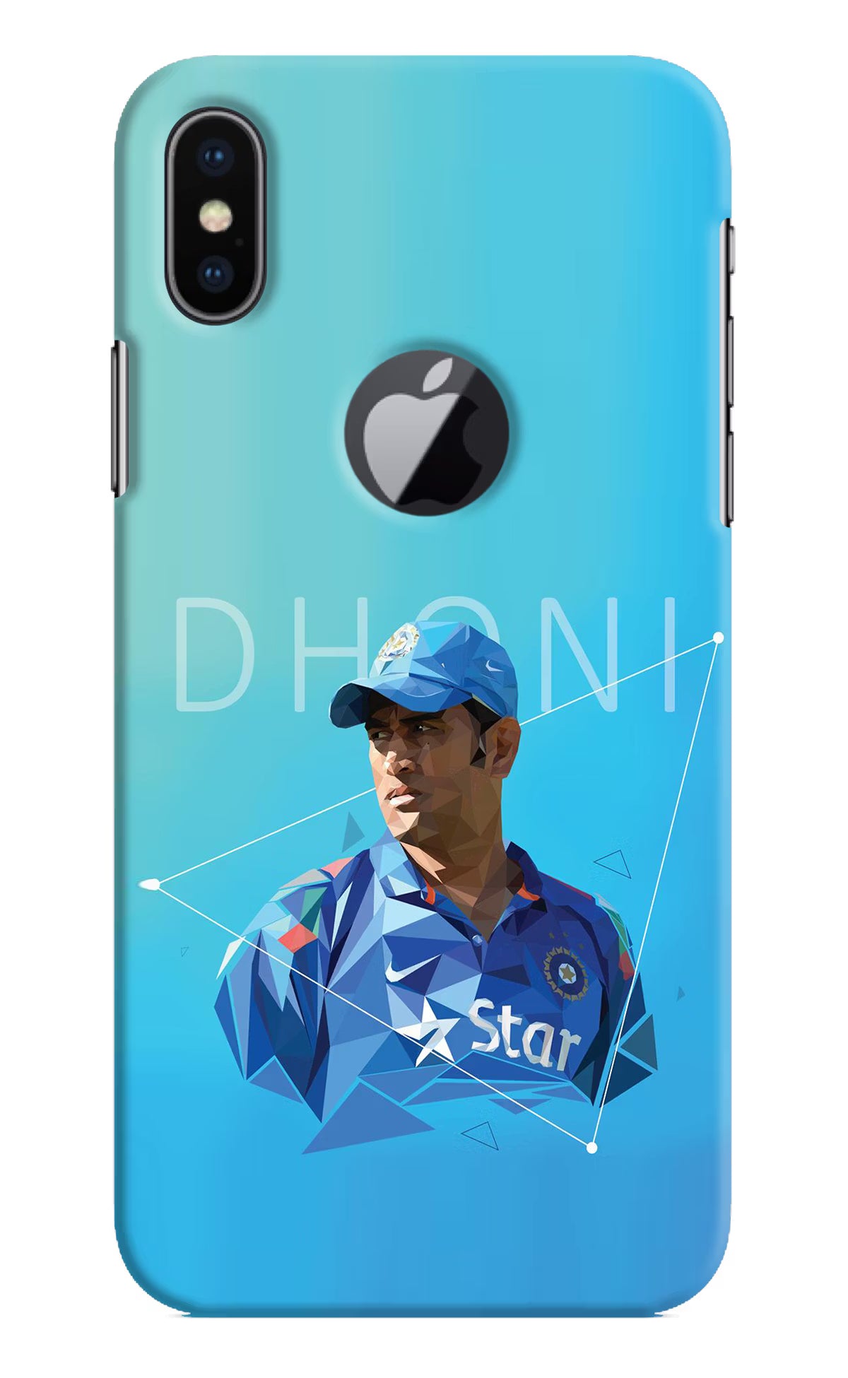 Dhoni Artwork iPhone X Logocut Hard Case Back Cover by Casekaro