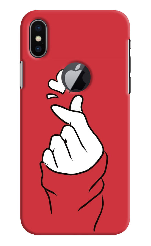 Korean Love Sign iPhone X Logocut Hard Case Back Cover by Casekaro