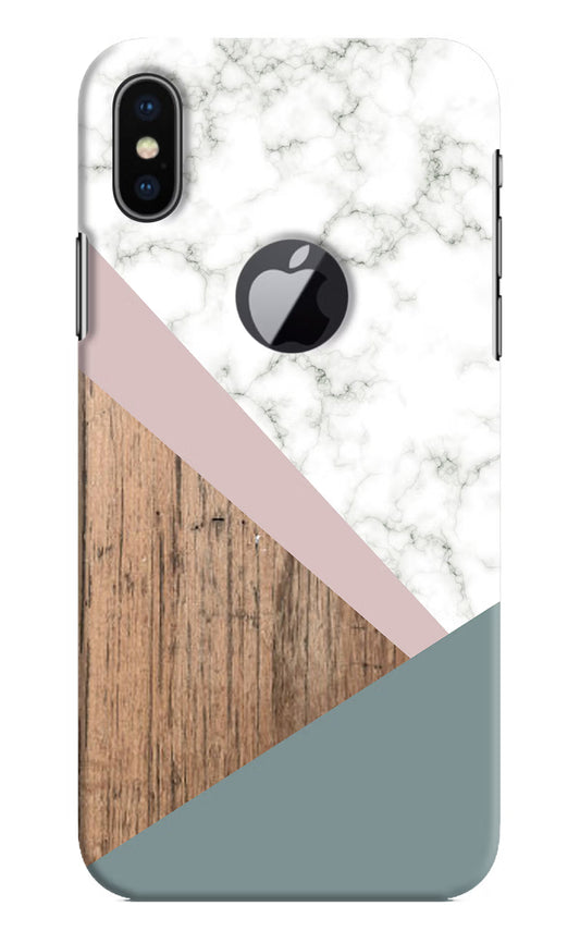 Marble wood Abstract iPhone X Logocut Hard Case Back Cover by Casekaro