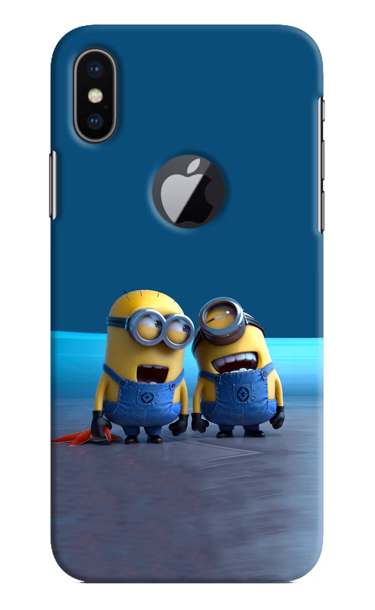 Minion Laughing iPhone X Logocut Hard Case Back Cover by Casekaro