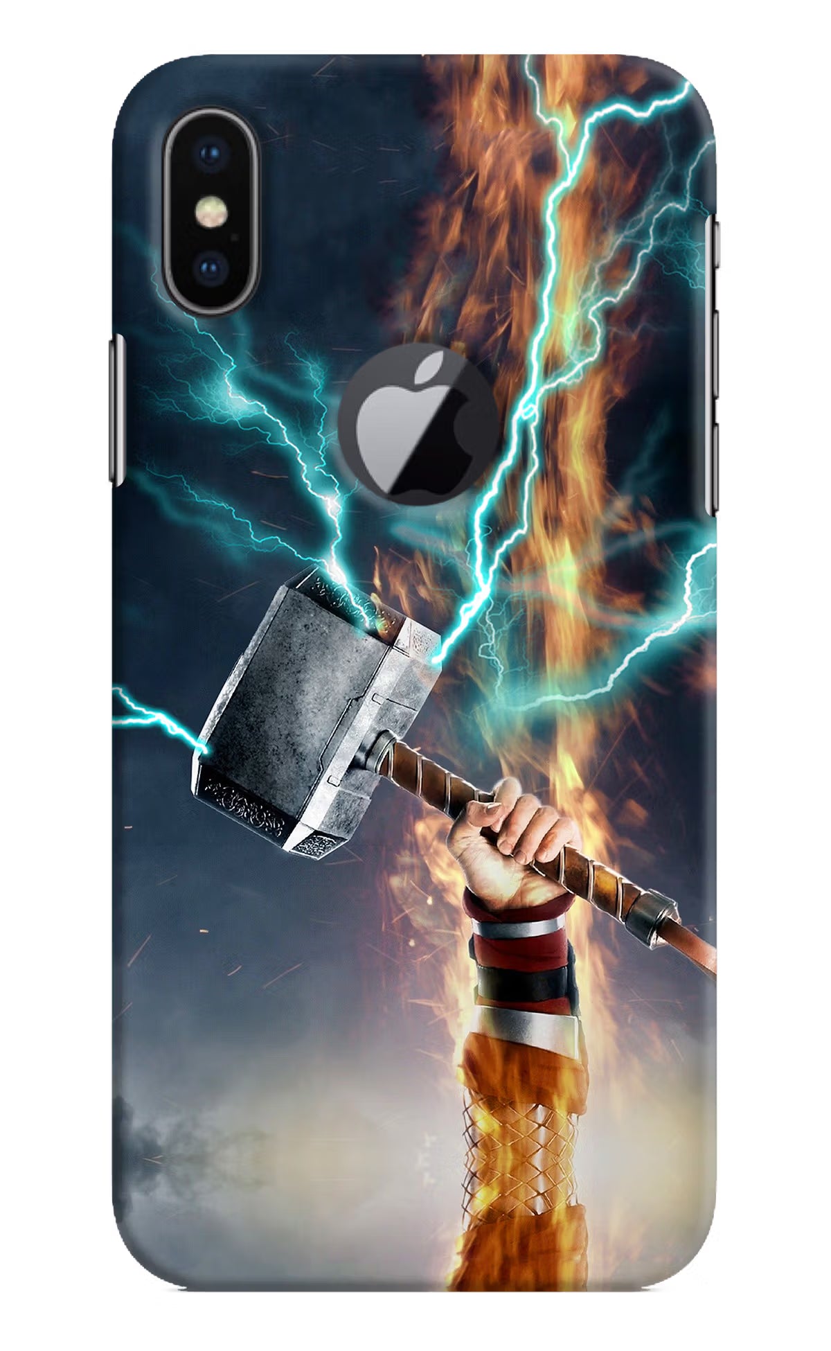Thor Hammer Mjolnir iPhone X Logocut Hard Case Back Cover by Casekaro