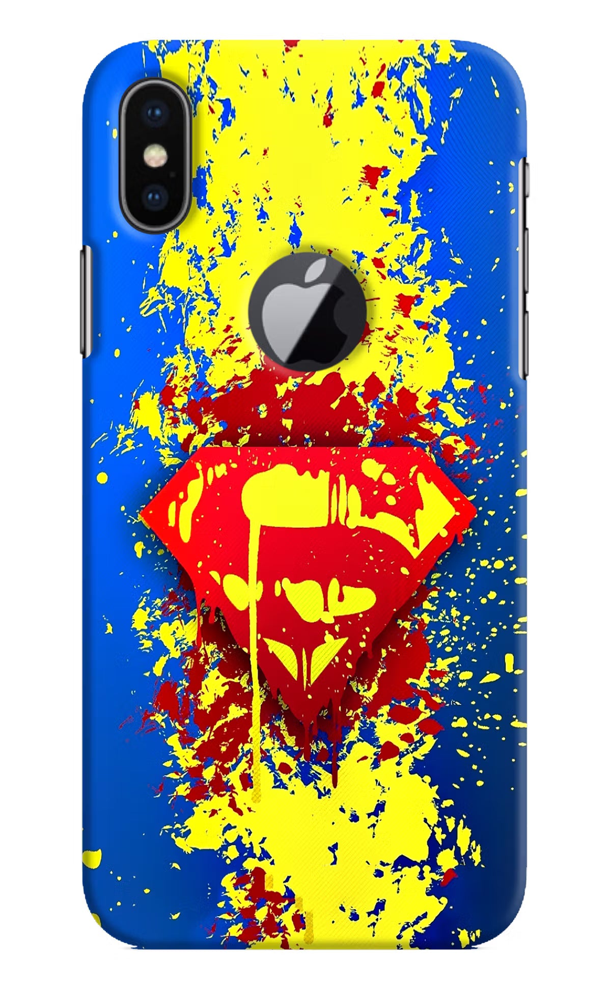 Superman logo iPhone X Logocut Hard Case Back Cover by Casekaro