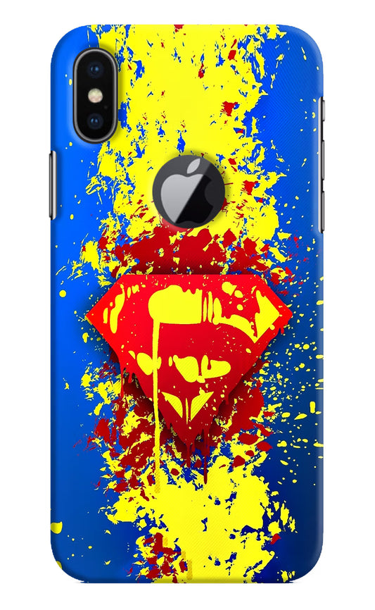 Superman logo iPhone X Logocut Hard Case Back Cover by Casekaro