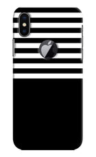 Black and White Print iPhone X Logocut Hard Case Back Cover by Casekaro