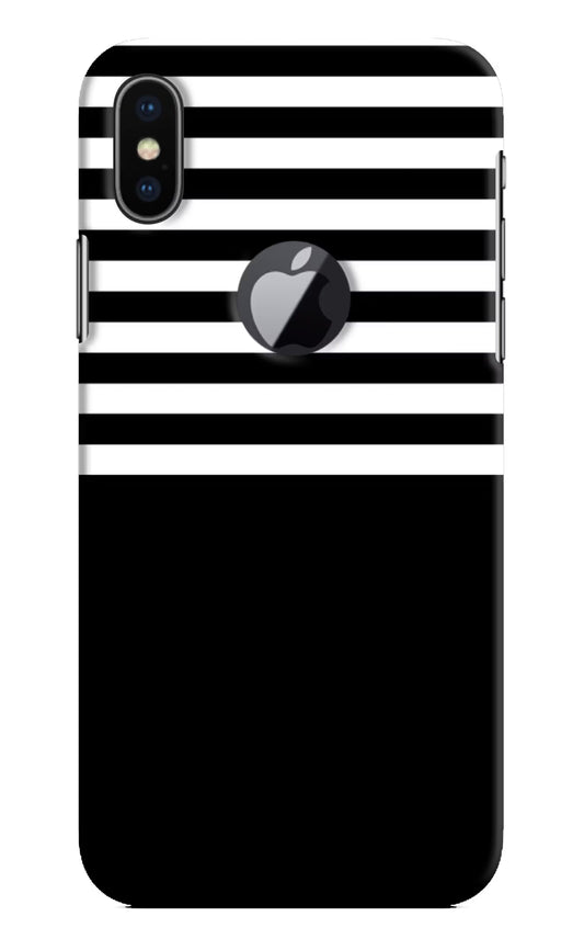 Black and White Print iPhone X Logocut Hard Case Back Cover by Casekaro
