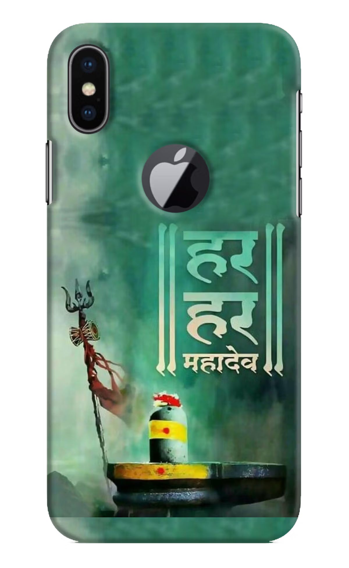 Har Har Mahadev Shivling iPhone X Logocut Hard Case Back Cover by Casekaro