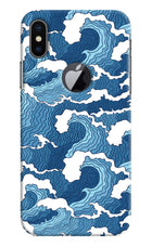 Blue Waves iPhone X Logocut Hard Case Back Cover by Casekaro