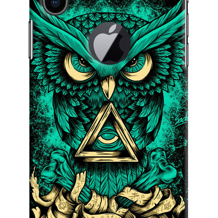 Green Owl iPhone X Logocut Hard Case Back Cover by Casekaro