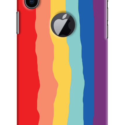 Rainbow iPhone X Logocut Hard Case Back Cover by Casekaro