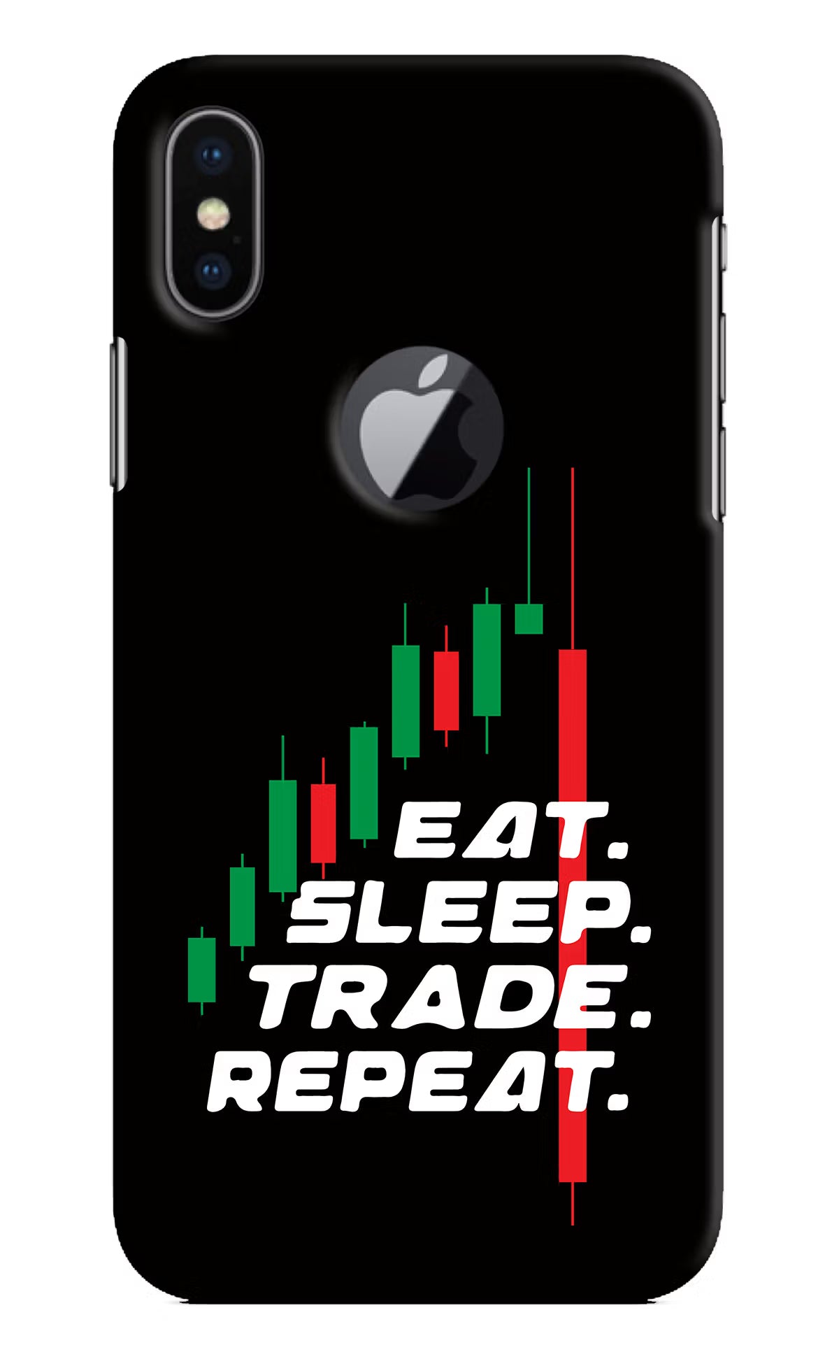Eat Sleep Trade Repeat iPhone X Logocut Hard Case Back Cover by Casekaro