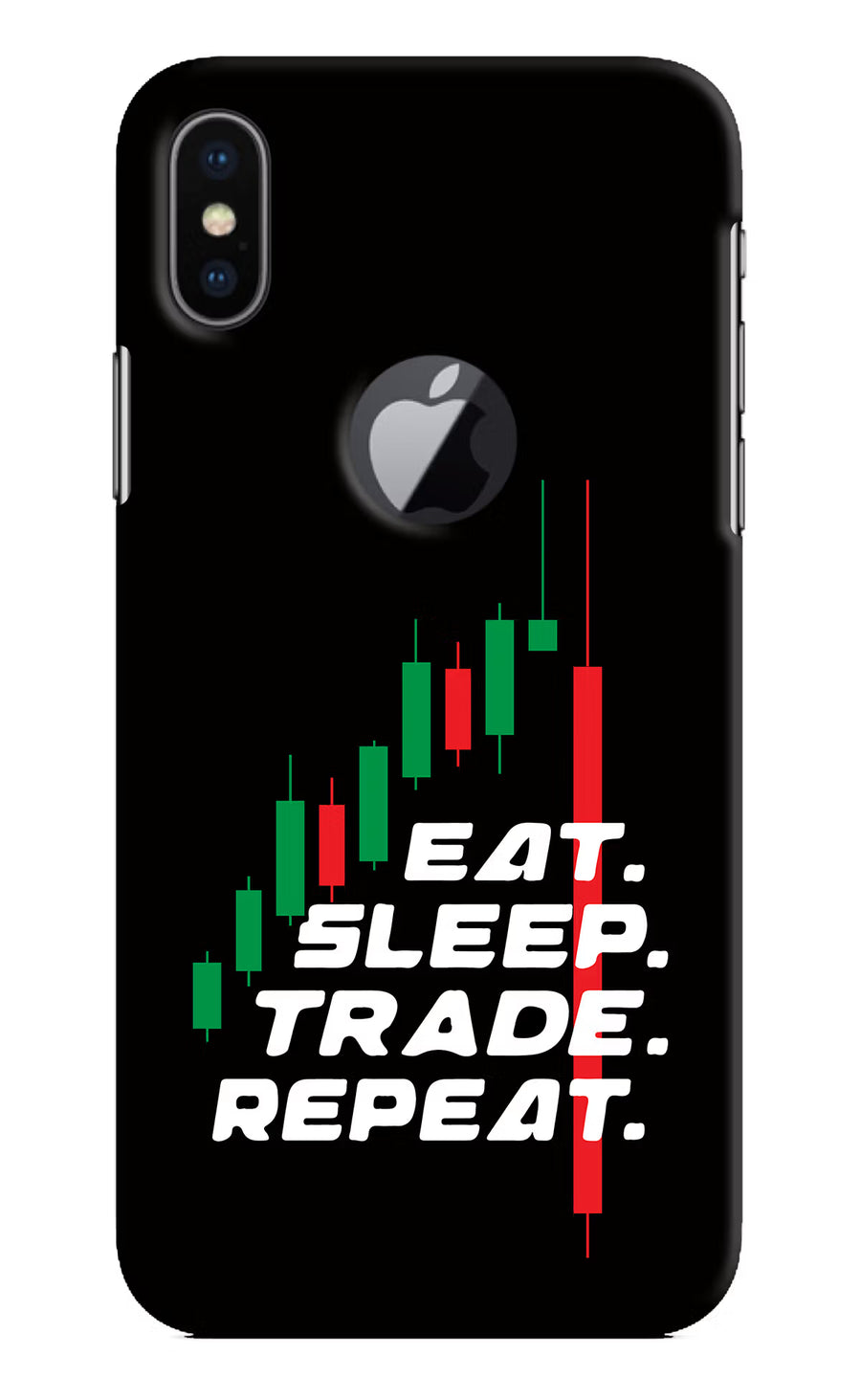 Eat Sleep Trade Repeat iPhone X Logocut Back Cover, Hard case