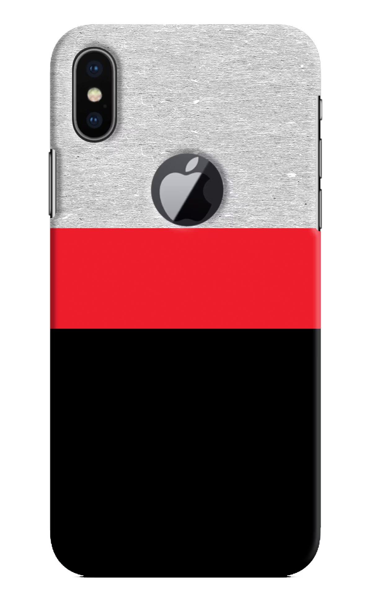 Tri Color Pattern iPhone X Logocut Hard Case Back Cover by Casekaro