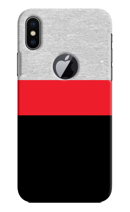 Tri Color Pattern iPhone X Logocut Hard Case Back Cover by Casekaro