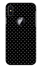 White Dots iPhone X Logocut Hard Case Back Cover by Casekaro
