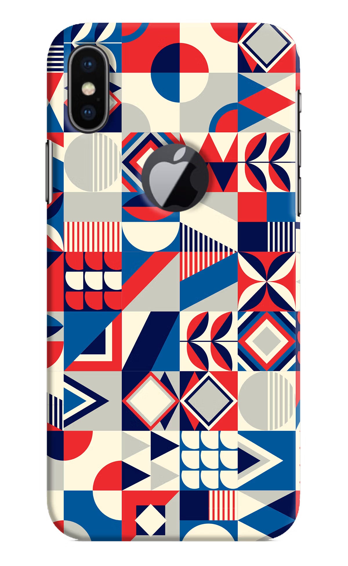 Colorful Pattern iPhone X Logocut Hard Case Back Cover by Casekaro