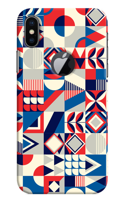Colorful Pattern iPhone X Logocut Hard Case Back Cover by Casekaro