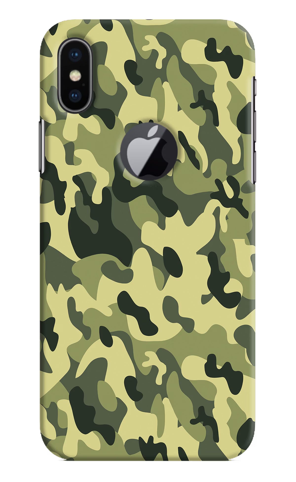 Camouflage iPhone X Logocut Hard Case Back Cover by Casekaro