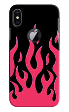 Fire Flames iPhone X Logocut Hard Case Back Cover by Casekaro