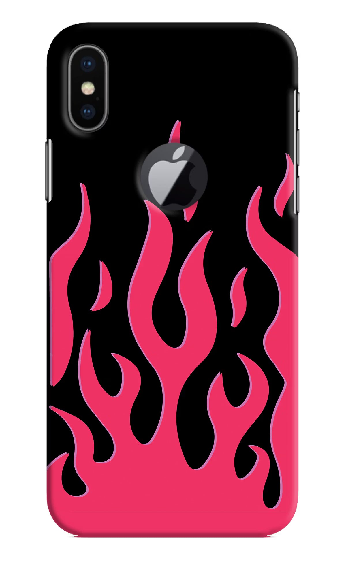 Fire Flames iPhone X Logocut Hard Case Back Cover by Casekaro