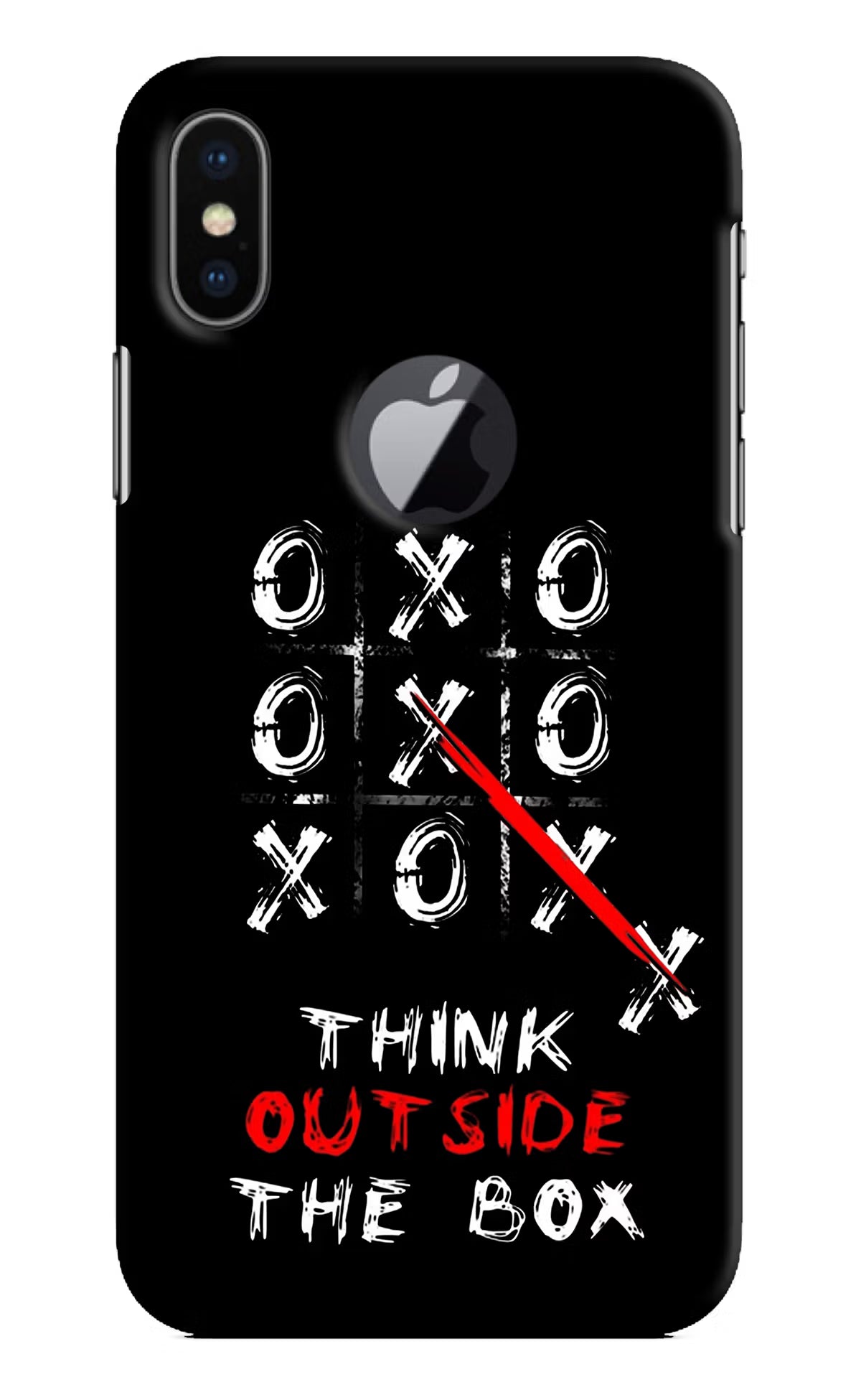 Think out of the BOX iPhone X Logocut Hard Case Back Cover by Casekaro