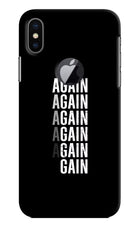 Again Again Gain iPhone X Logocut Hard Case Back Cover by Casekaro