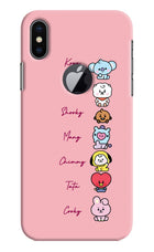 BTS names iPhone X Logocut Hard Case Back Cover by Casekaro